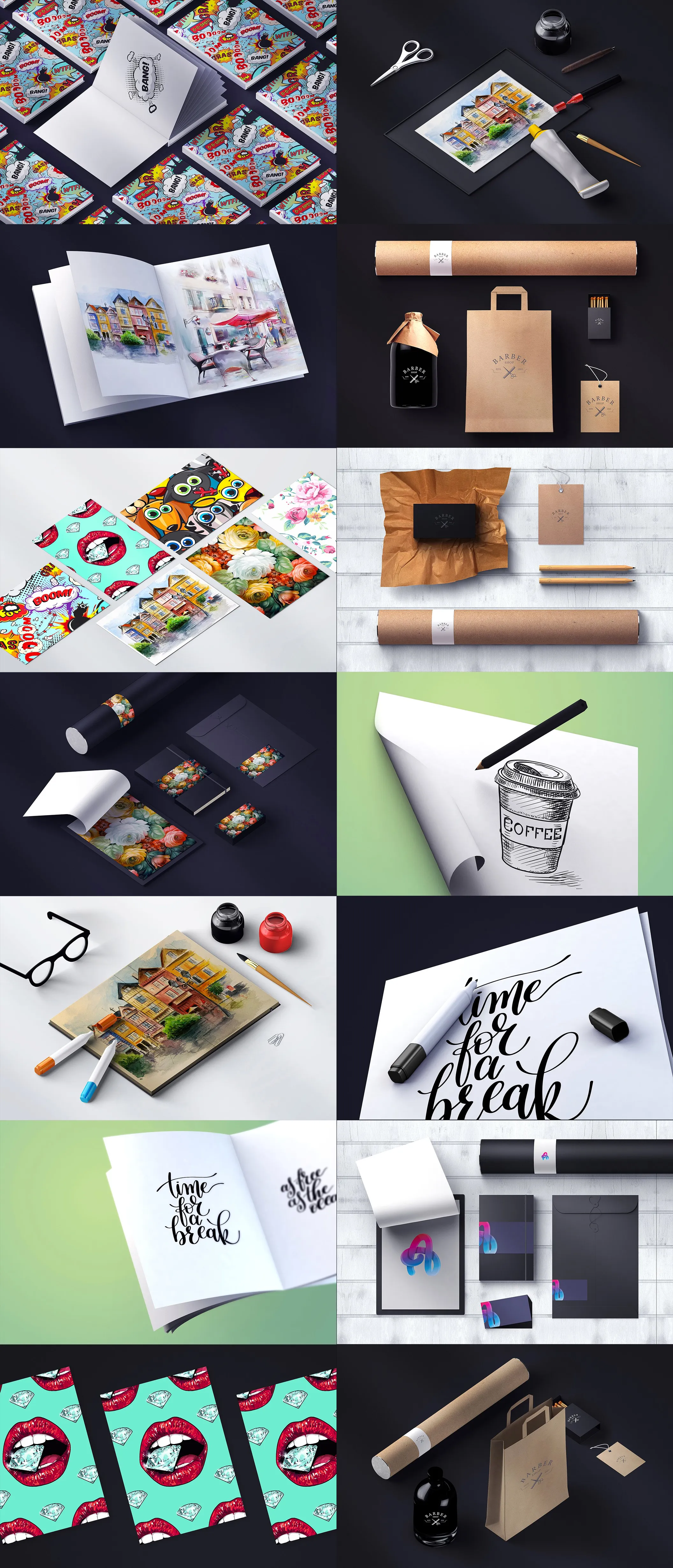 素材库下午茶：145+元素艺术作品展示场景样机素材库精选合集插图(4)