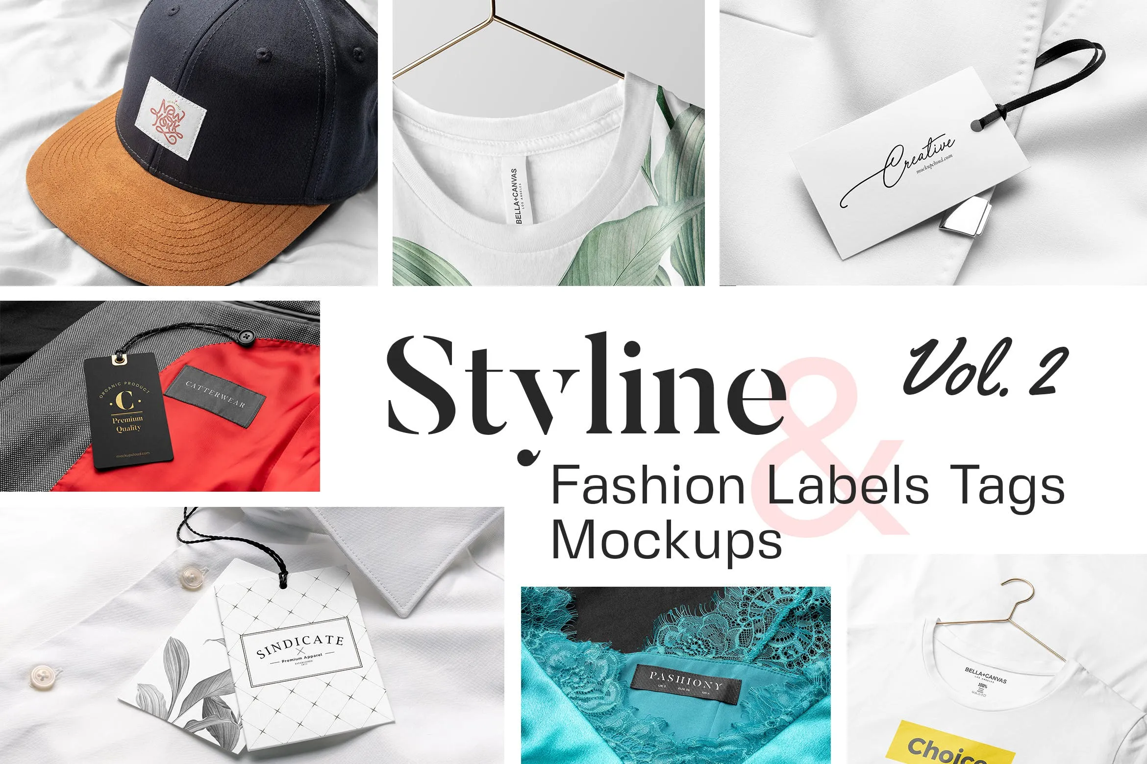 Styline系列服装标签&吊牌VI设计素材库精选模板v2 Styline – Apparel Labels and Tags Mockups Vol 2插图
