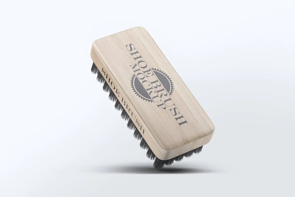 鞋刷品牌Logo设计预览样机模板 Shoe Brush Mock-Up插图(6)