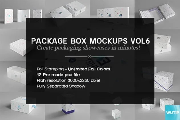 高级礼品包装盒子样机Vol.6 Package Box Mockups Vol6插图(1)