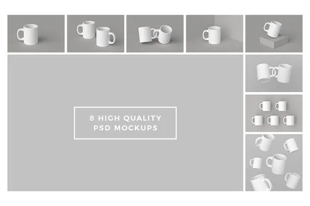 高品质时尚的马克杯样机套装 Mugs Mockups Pack插图(8)