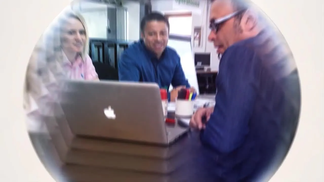 快速动态圆形图片翻转logo展示像素设计精选AE模板