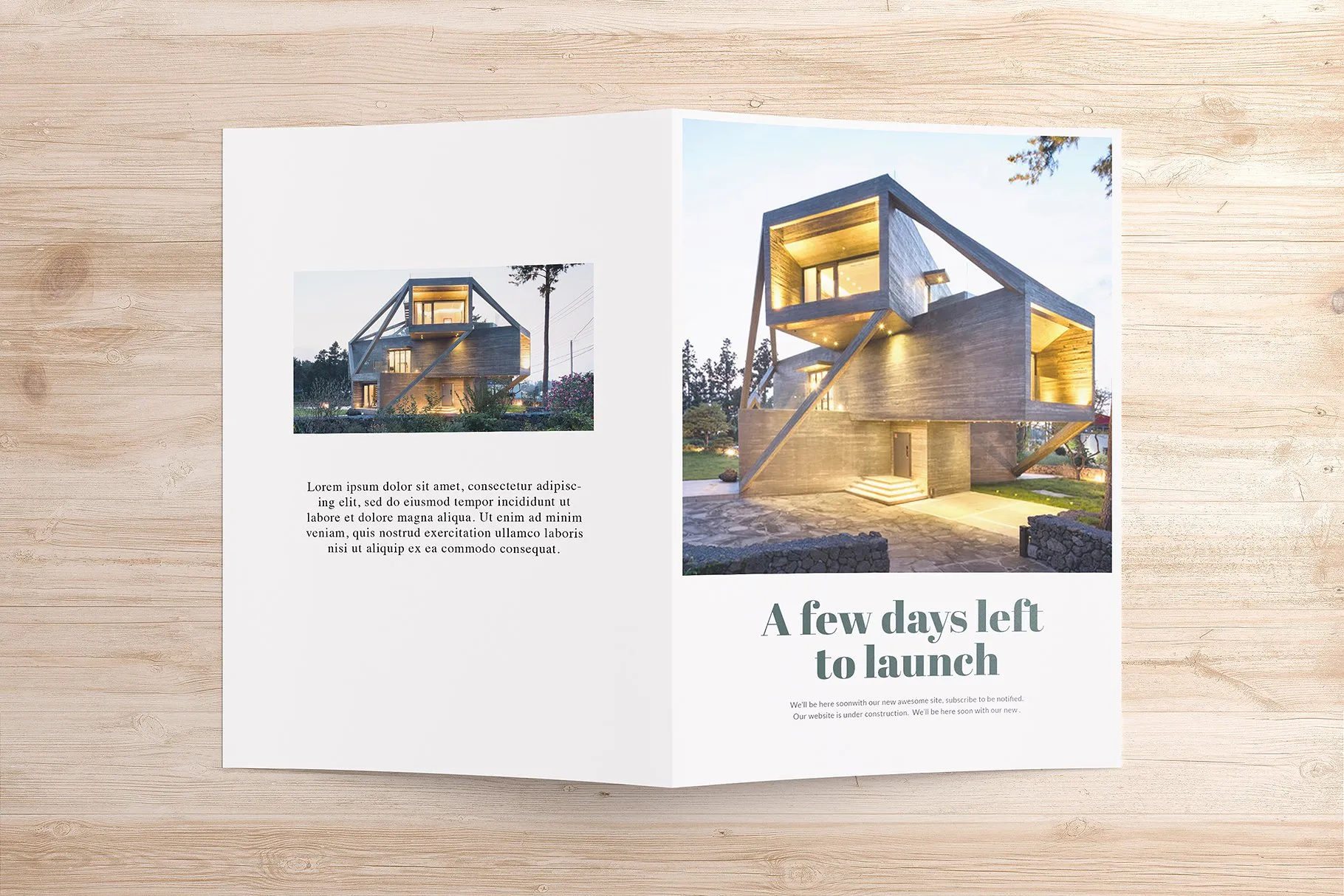 对折小册子样机模板 Half-Fold brochure Mockups插图(4)