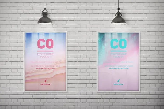 优雅海报画框样机模板 C0 Elegant Poster Frame Mock-Ups插图(5)