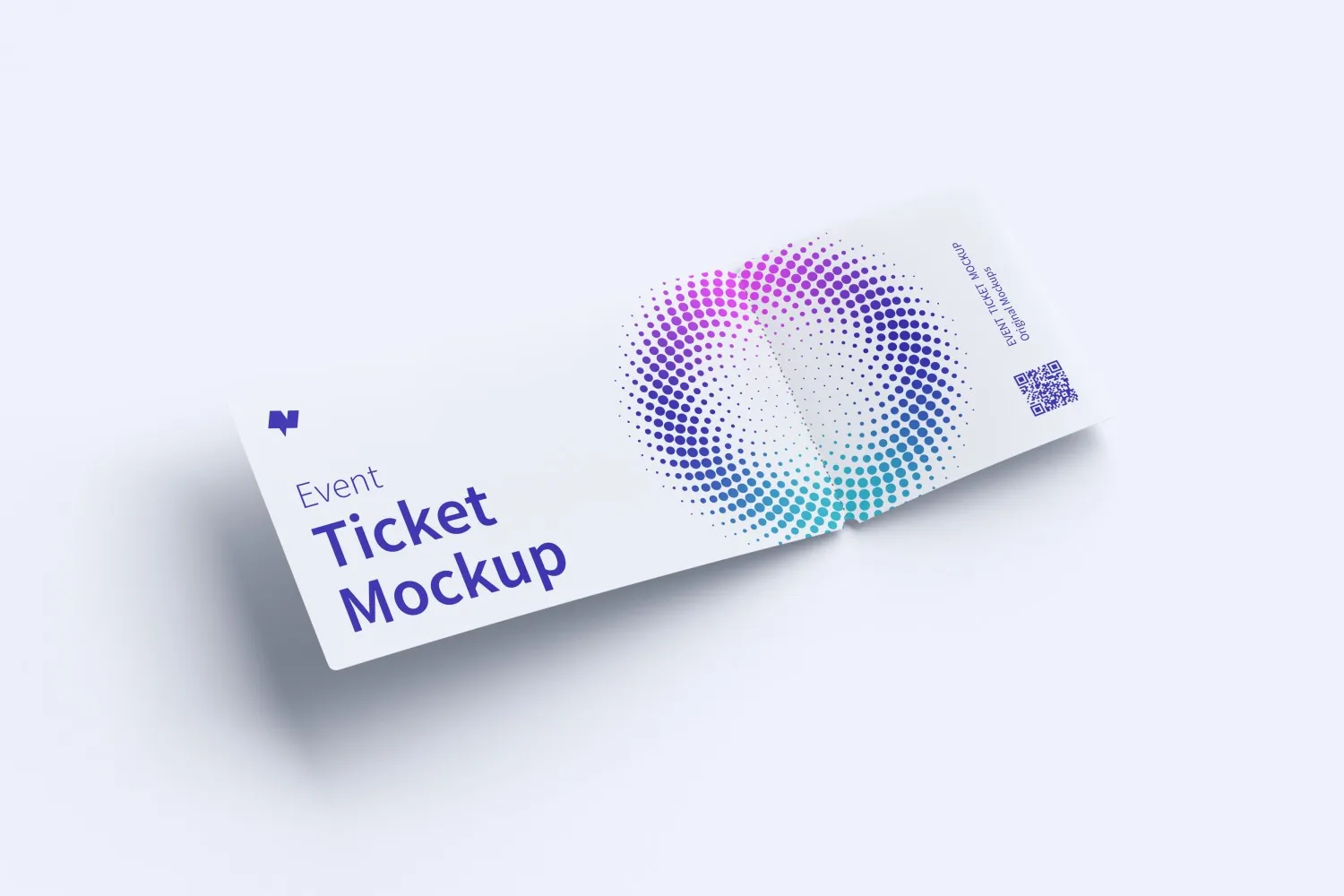 门票入场券设计微折叠效果图样机素材库精选v01 Event ticket mockup 01插图