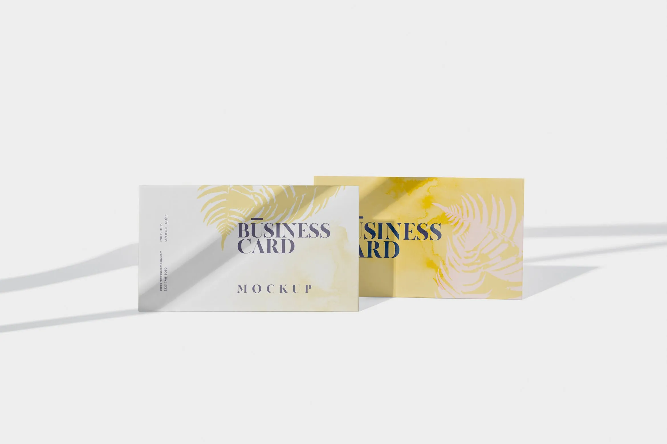 企业名片侧立面效果图样机模板 Business Card Stack Mockup in 90#215;50 Format