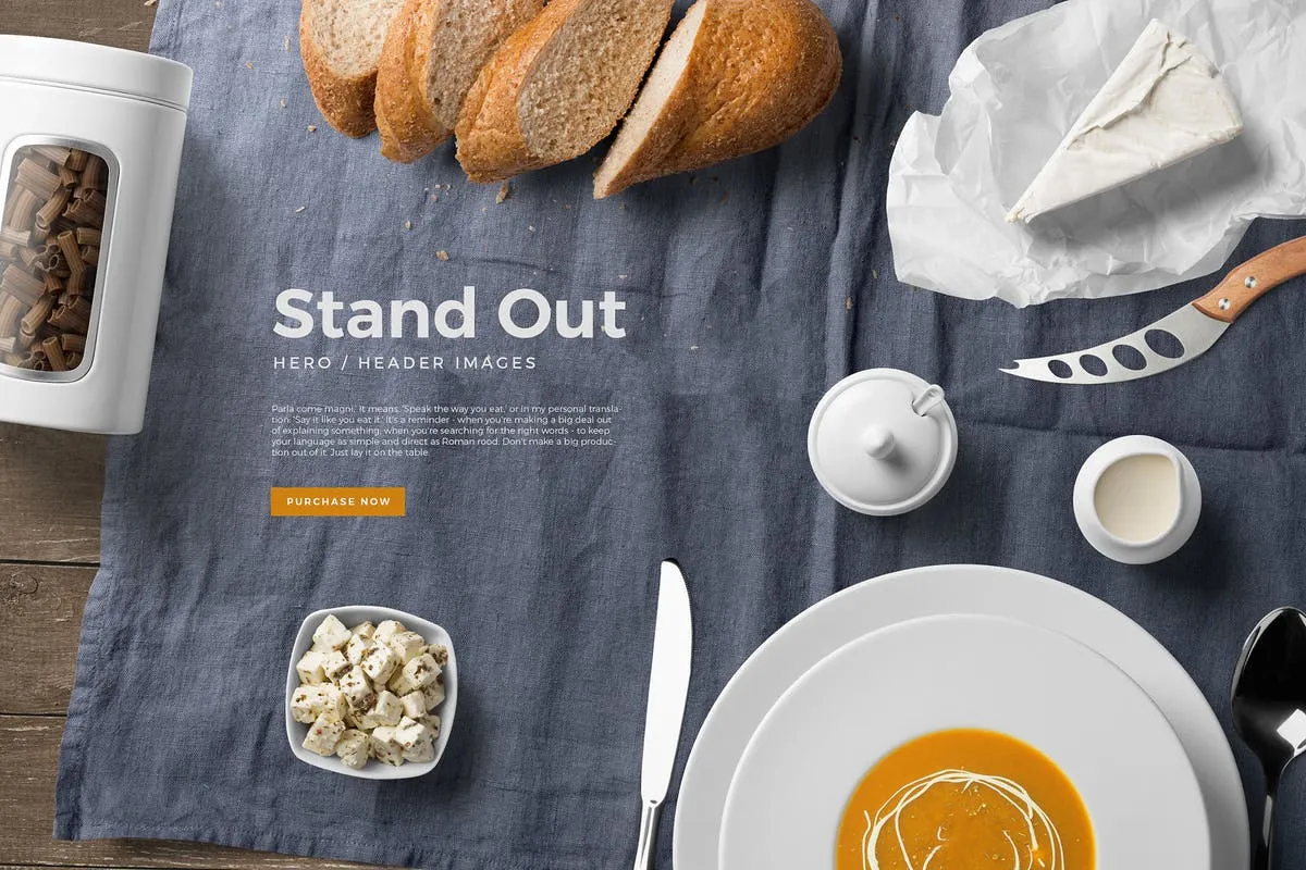 西餐厅厨房美食场景样机 Kitchen Ready Mockup Vol. 5插图