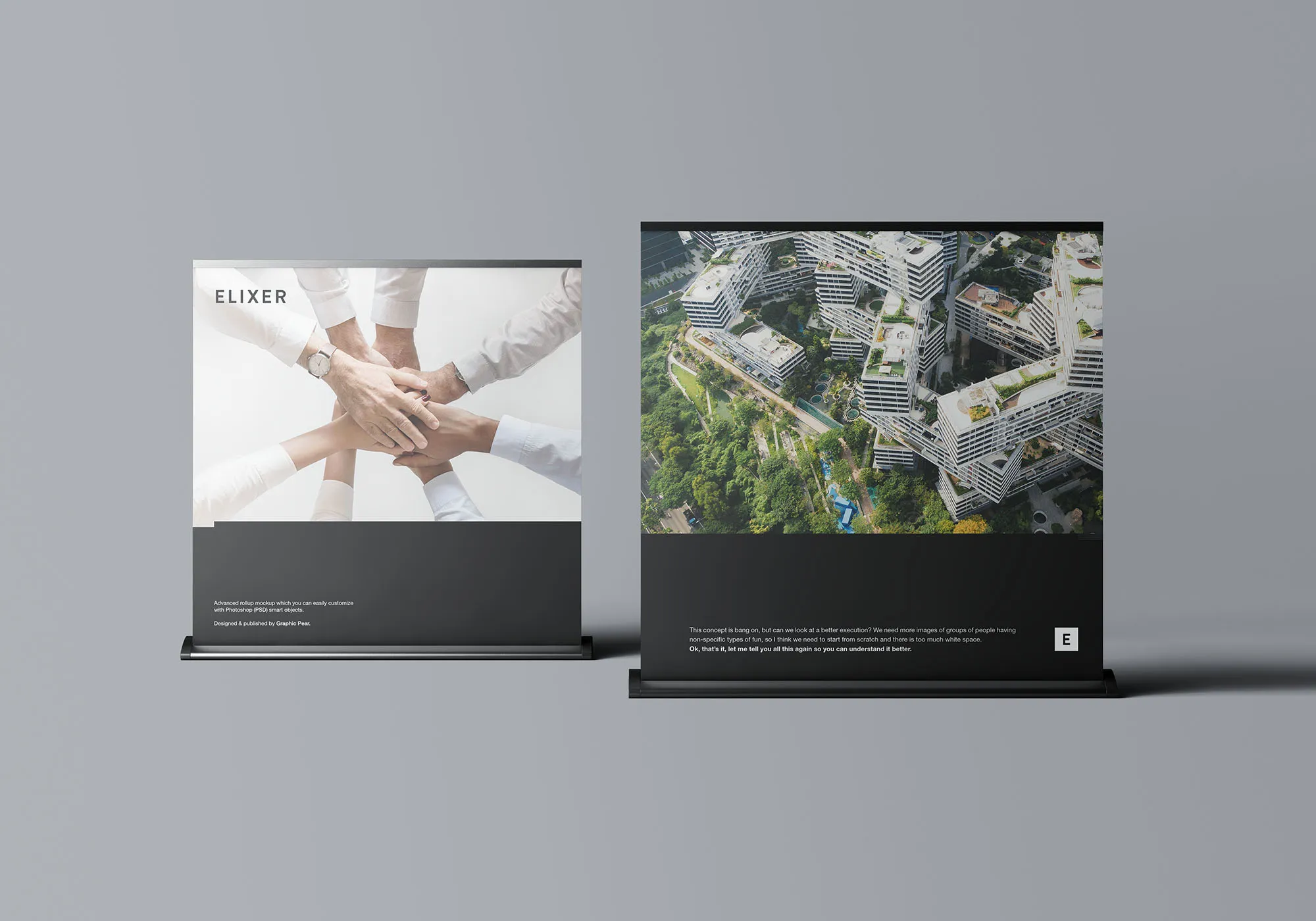 立式方形海报展架PSD样机模板 Wide Rollup Mockup插图(2)