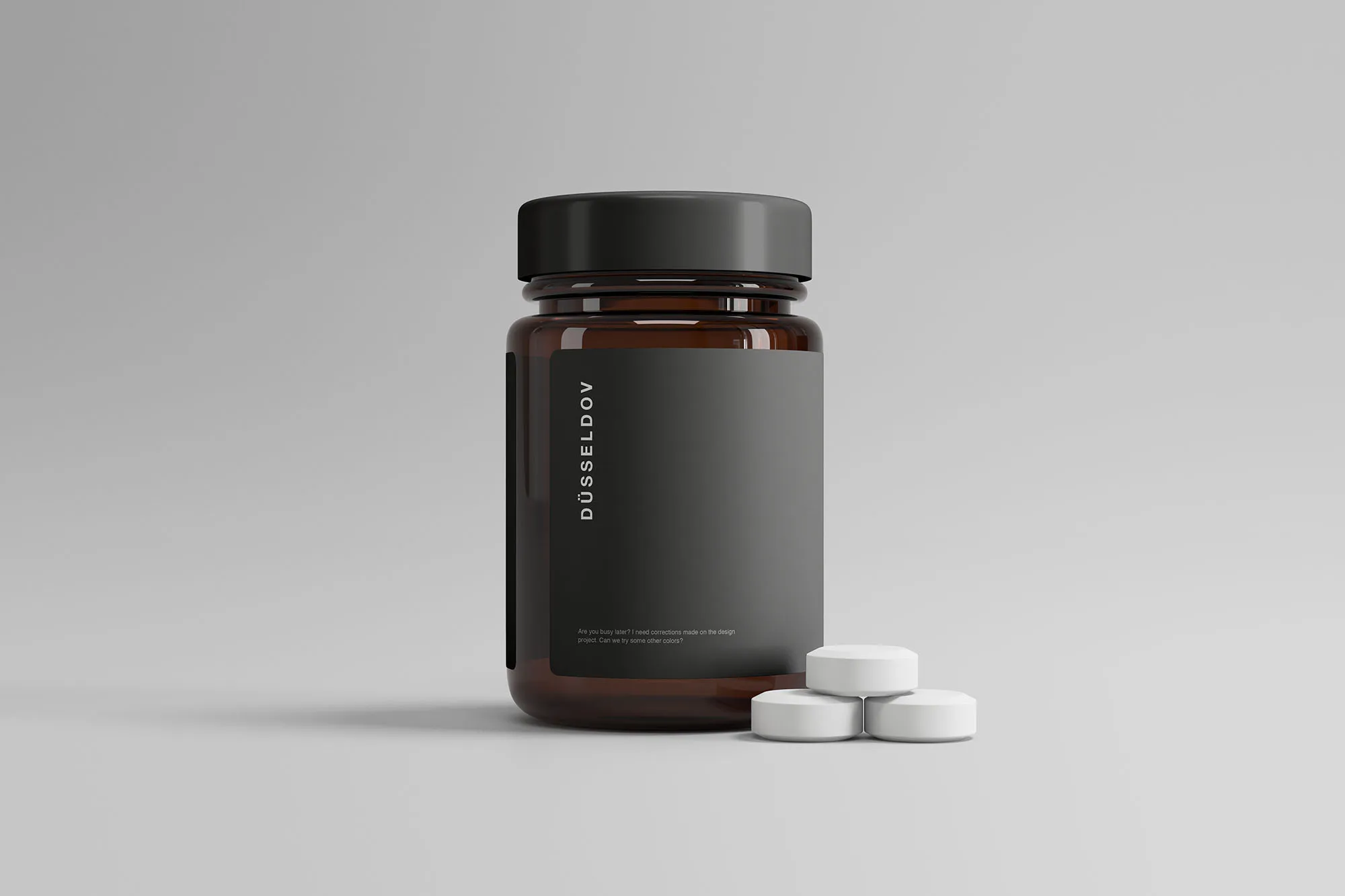 塑料药瓶外观设计展示像素设计精选模板 Medicine Bottle with Pills Mockup