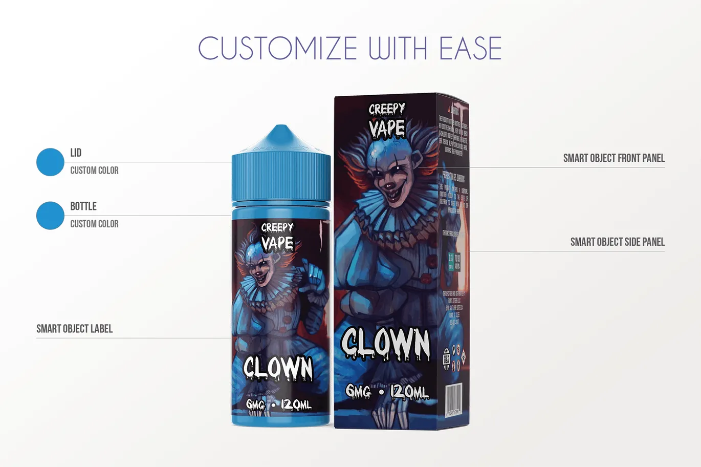 120ml容量装电子烟油瓶外观设计预览样机模板 eLiquid Bottle Mockup v 120ml-C插图(1)