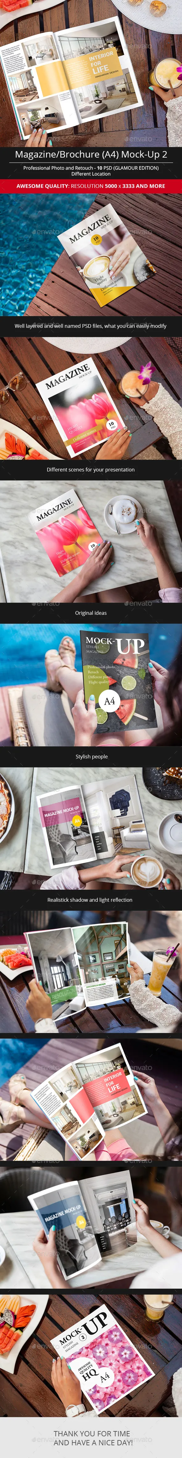 魅力十足的杂志展示样机模板下载Magazine Mock-Up Glamour Edition–[psd]