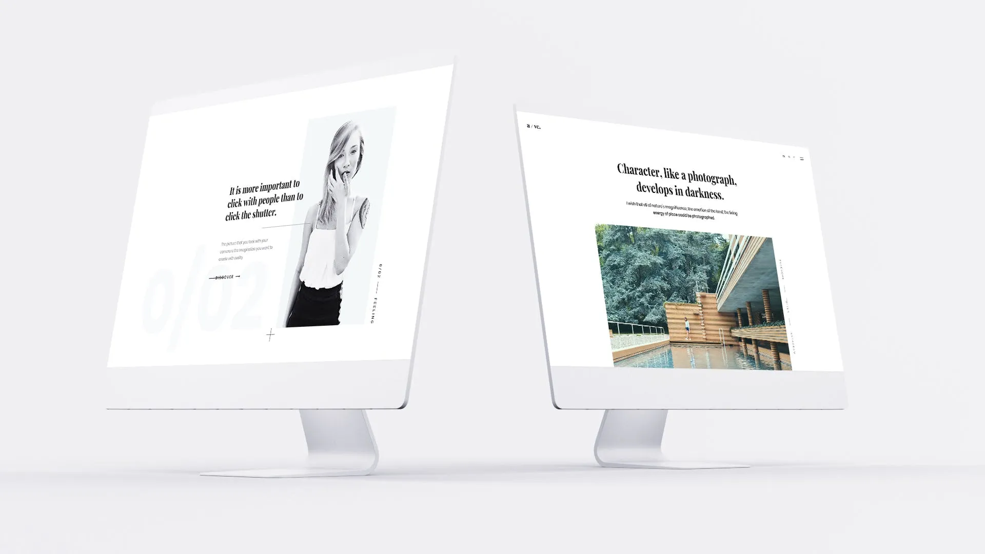 网站UI界面设计效果图预览白色iMac电脑样机模板 White iMac Mockup插图(13)