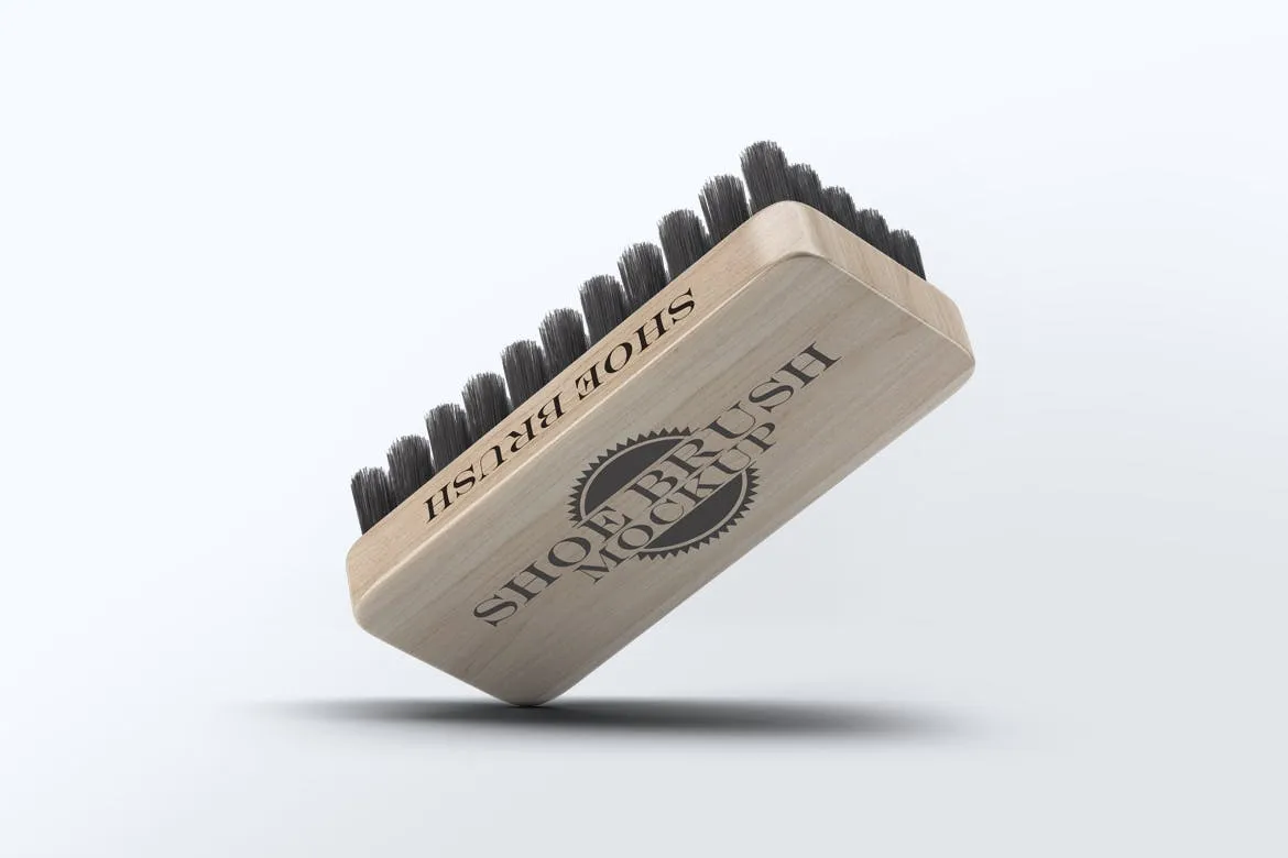 鞋刷品牌Logo设计预览样机模板 Shoe Brush Mock-Up插图(8)