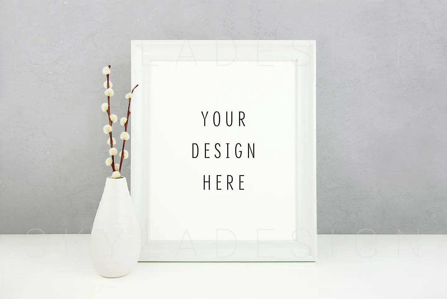 极简主义海报&画像框样机模板 White poster & picture frame mockup插图