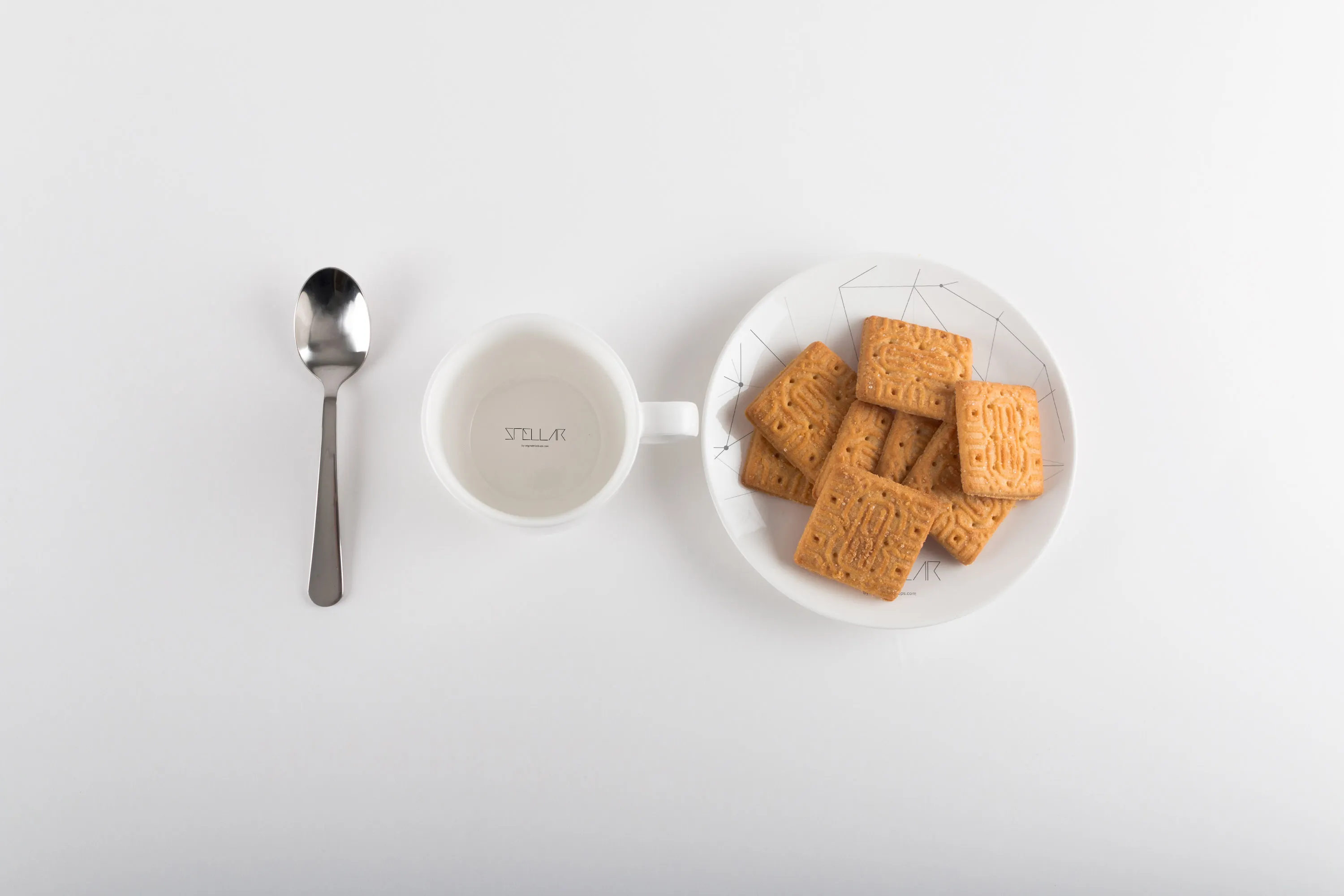 咖啡杯咖啡品牌商标设计预览样机01 Coffee Cup with Cookies Mockup 01插图