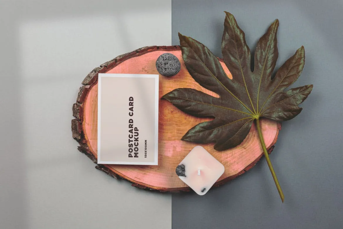 鲜花背景名片和明信片设计效果样机模板 Natural Scene – Business cards & postcard mockup插图(5)