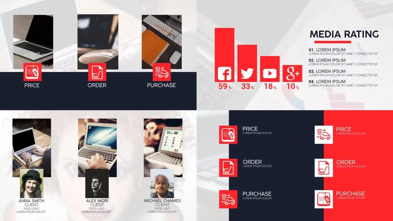 公司业务演示/幻灯片通用像素设计精选AE模板