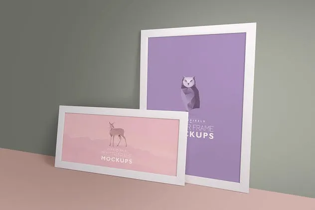 海报摄影艺术作品画框样机 Photo Frame Mockups插图(1)