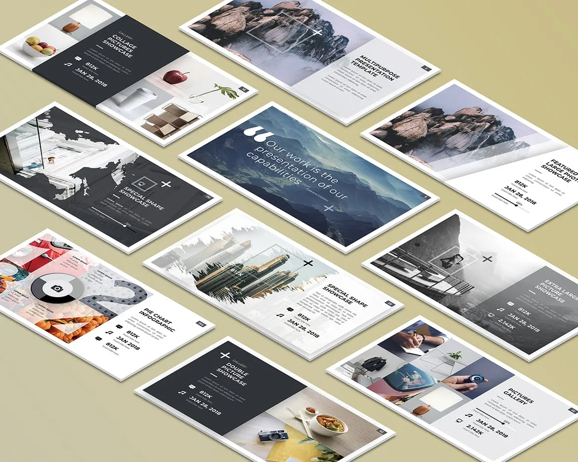 等距桌面屏幕截图预览样机v2 Isometric Desktop Screens Mockup V02插图(3)