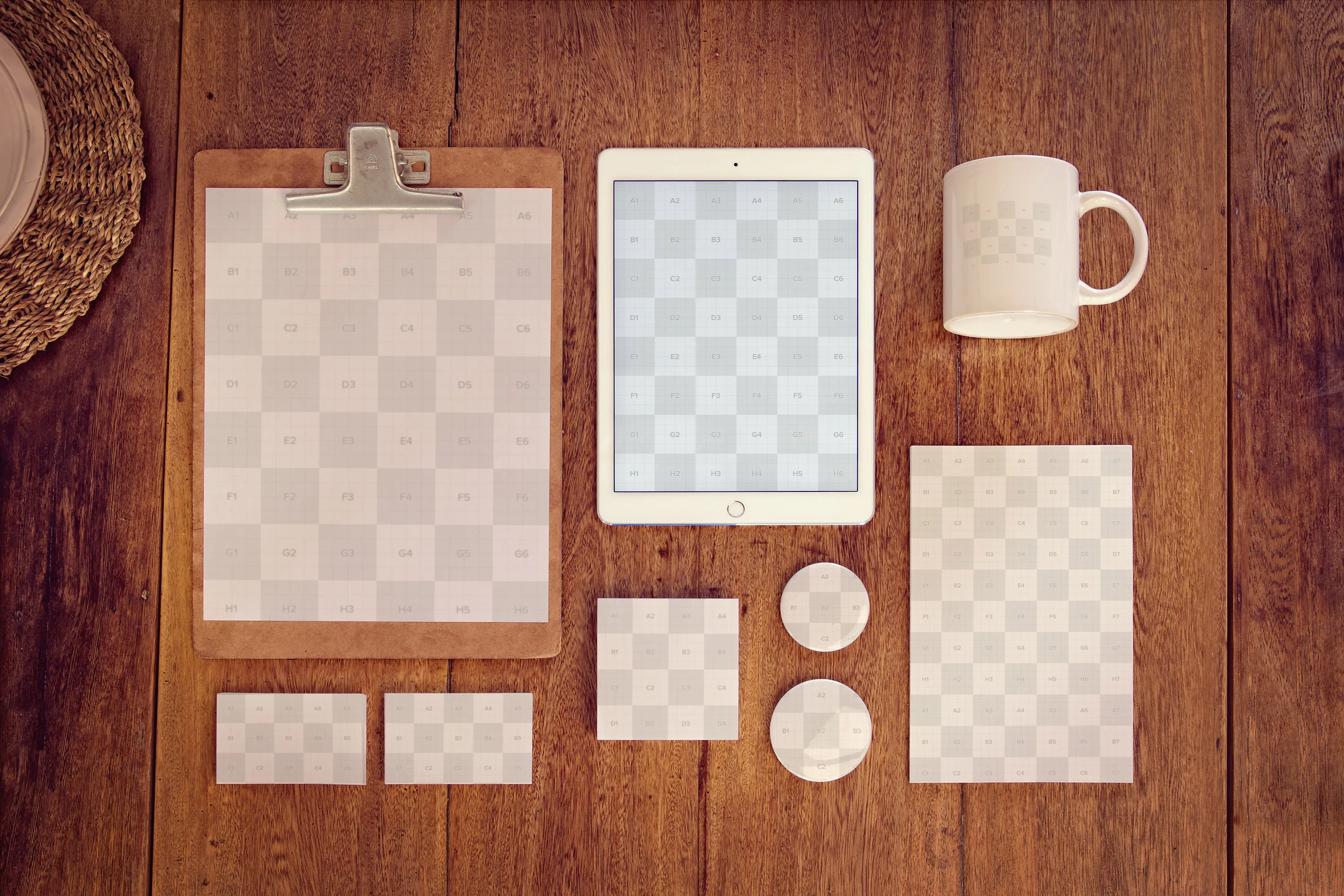 品牌VI设计办公用品套装等距样机模板02 Stationery Mockup 02插图(1)