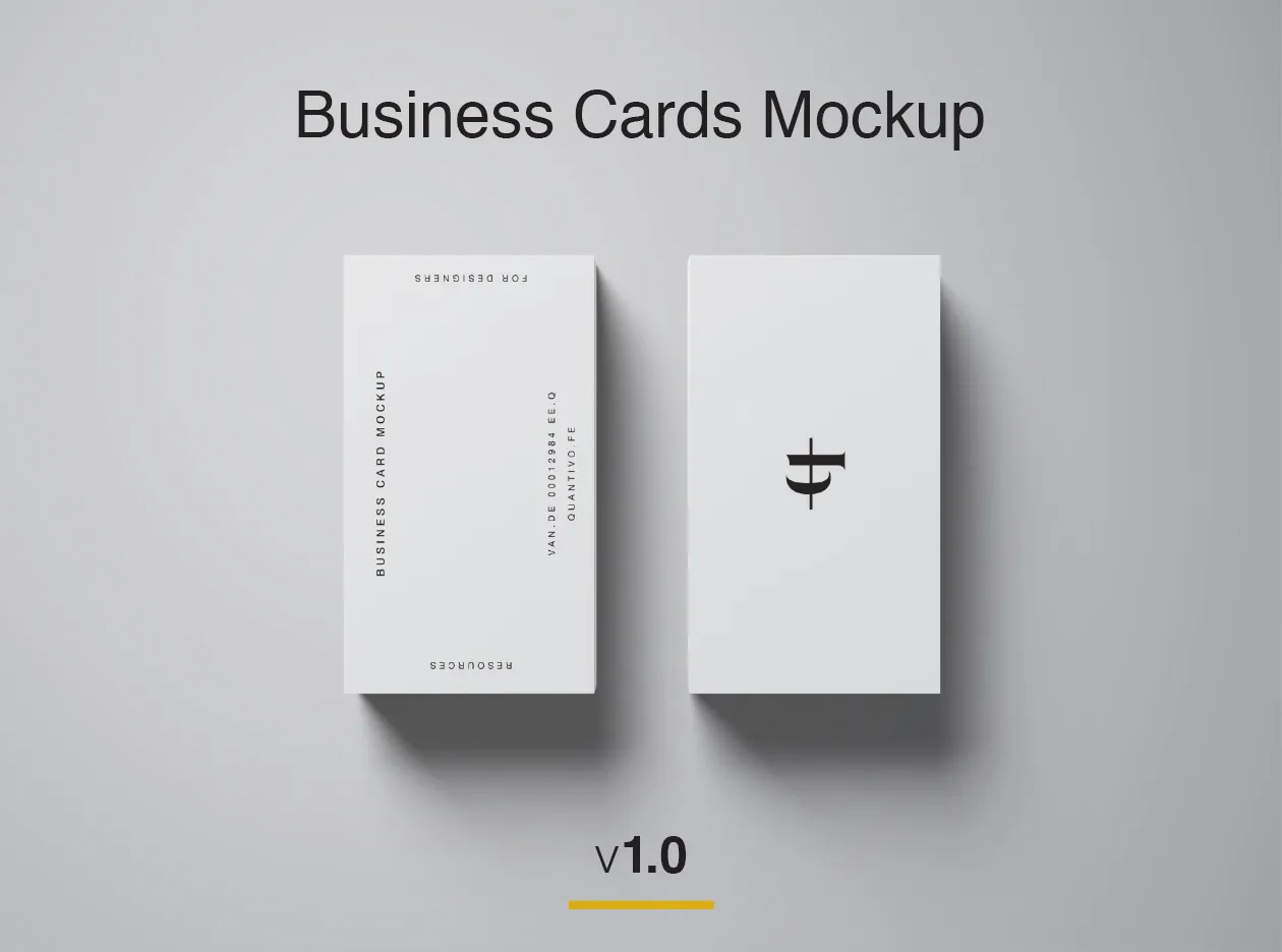 企业名片设计效果图等距网格样机模板 Business Cards Mockup插图