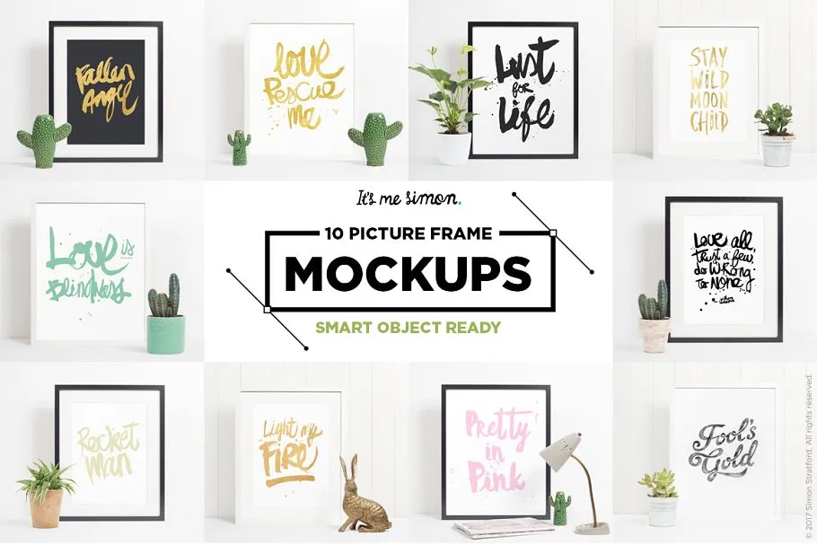 10款不同相框照片展示样机模板合集 10 picture frame mockups photoshop插图