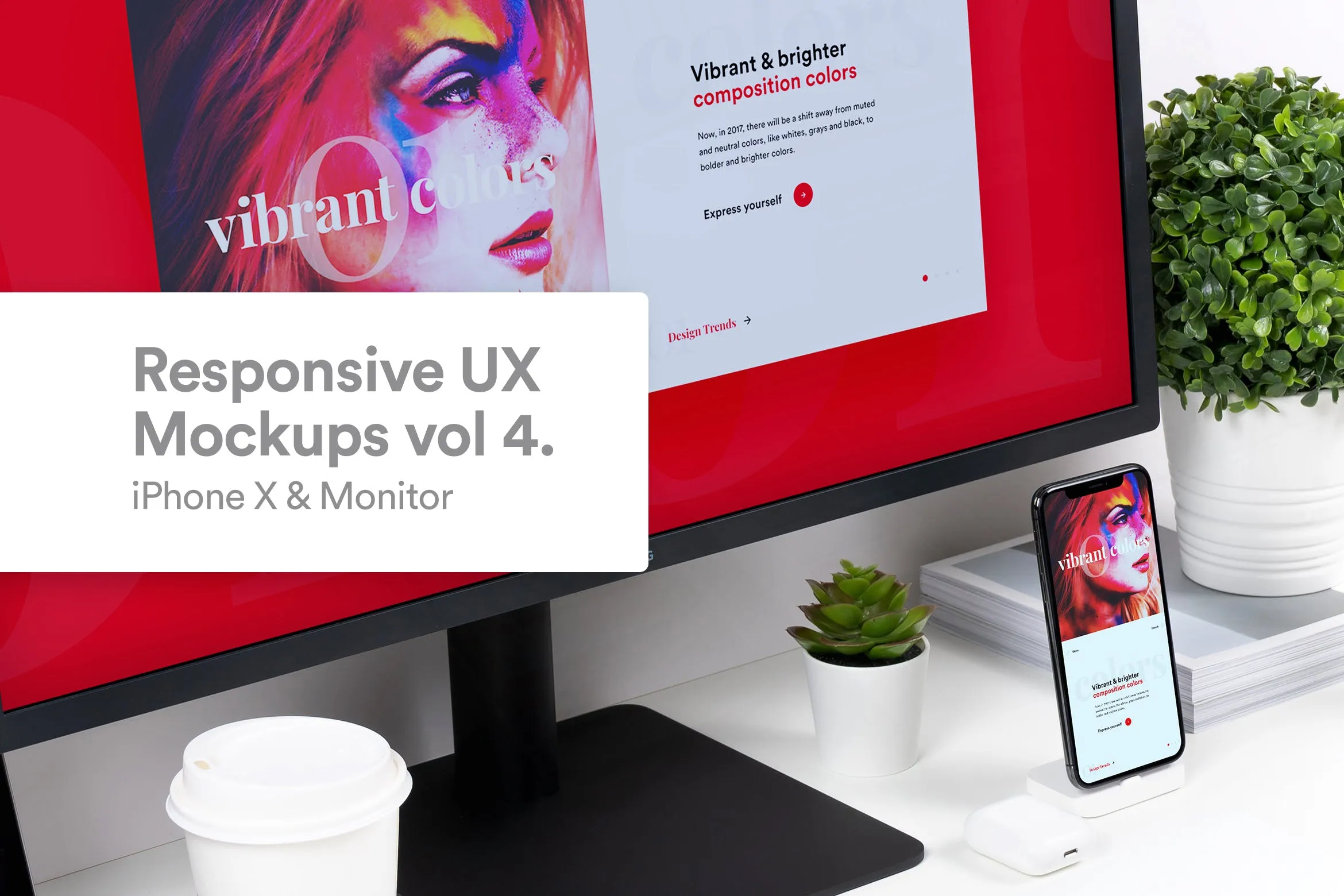 响应式UX设计作品展示像素设计精选样机模板 Mobile app Mock Up