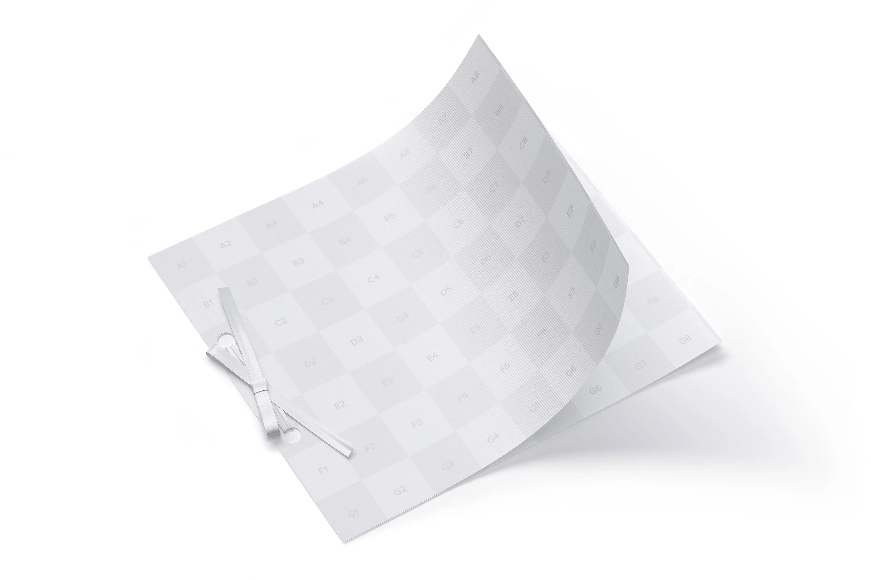 带丝带蝴蝶结婚礼邀请函设计效果图样机 Wedding Card Mockup with Ribbon Bow插图(1)