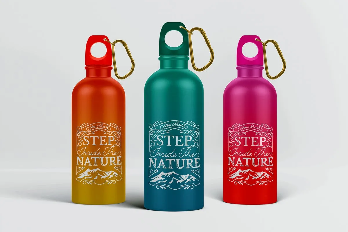 金属运动水杯外观样机模板 Reusable Water Bottle MockUp插图