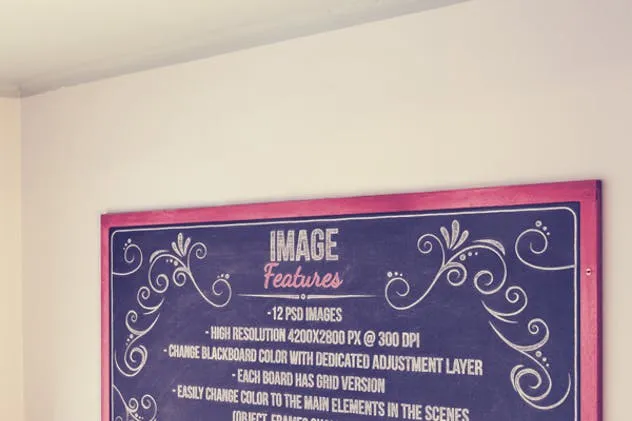 复古艺术黑板样机&粉笔话动作 Blackboard / Chalkboard Mock-ups with Chalk Action插图(3)