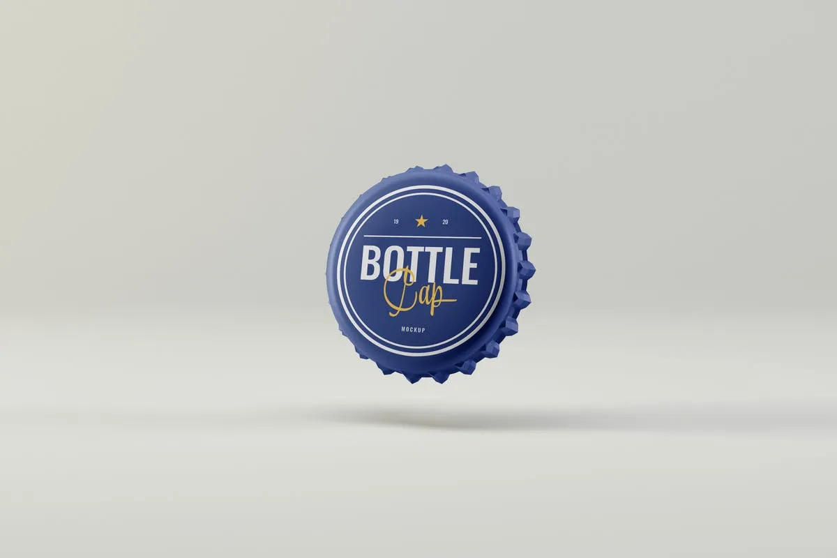 饮料瓶盖啤酒瓶盖品牌Logo设计演示样机 Bottle Cap Mockups插图