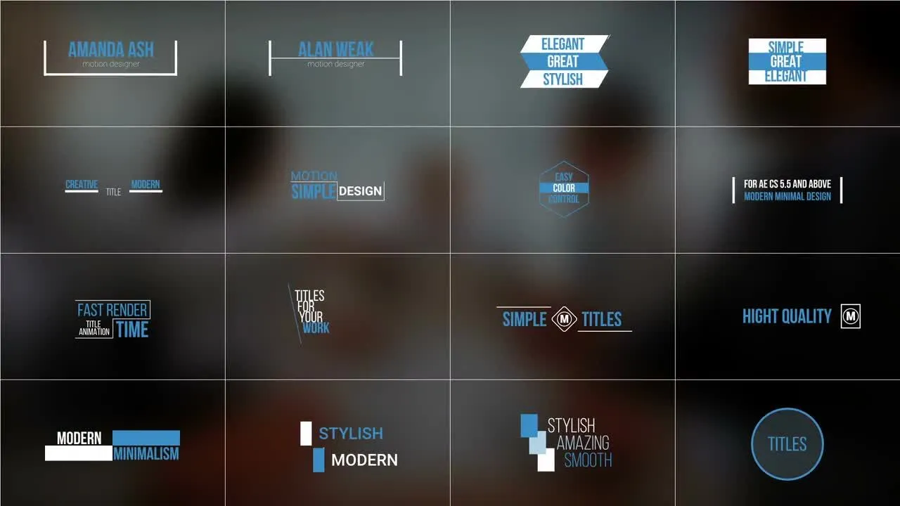 标题和下三等位组合像素设计精选AE模板