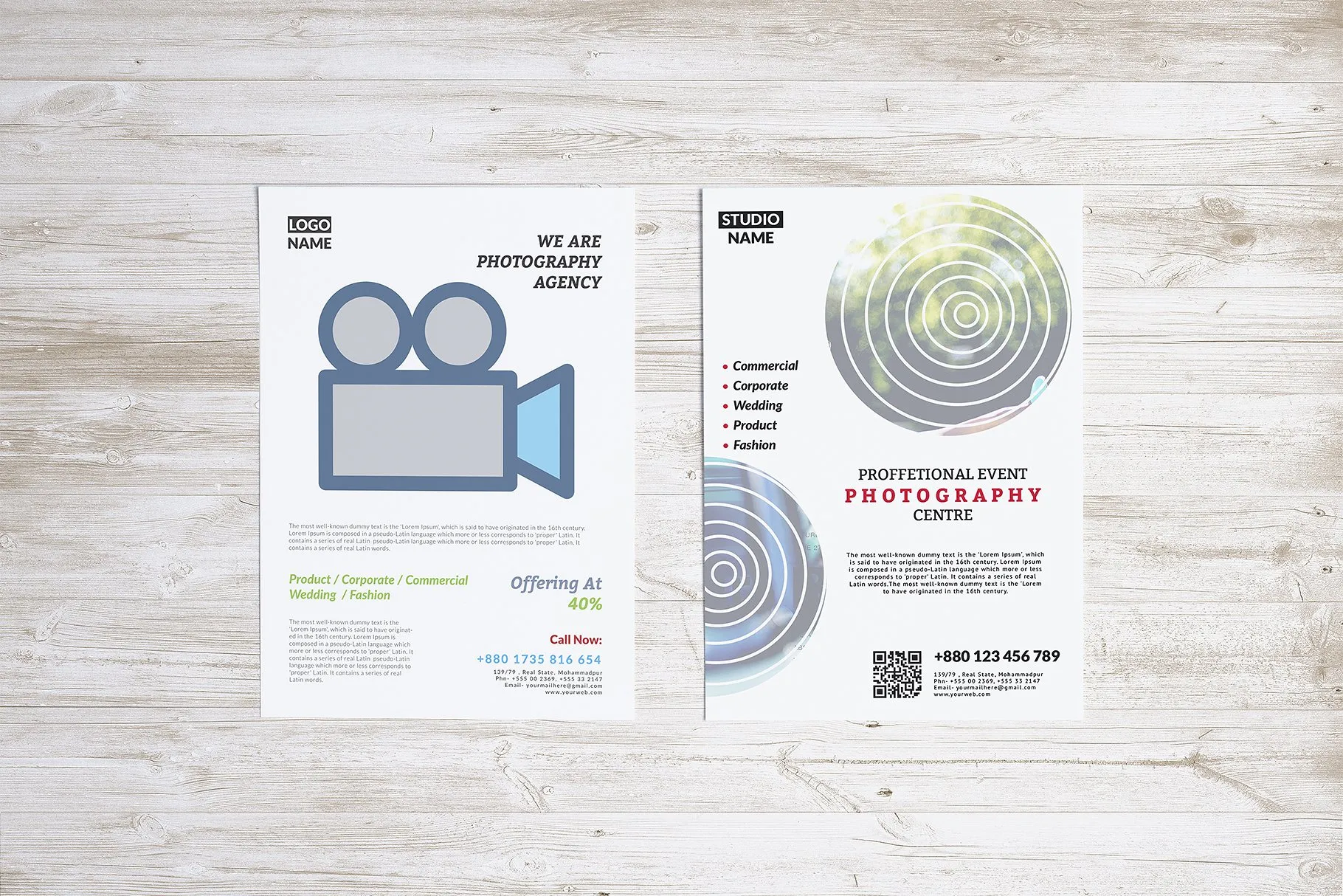 信笺，传单，海报样机模板合集 Letterhead, Flyer, Poster mockup v.1插图(3)