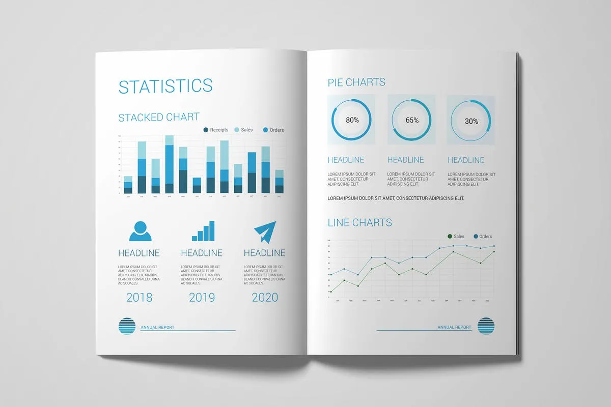 A5企业市场营市场销数据报告样机 A5 Magazine Mockup