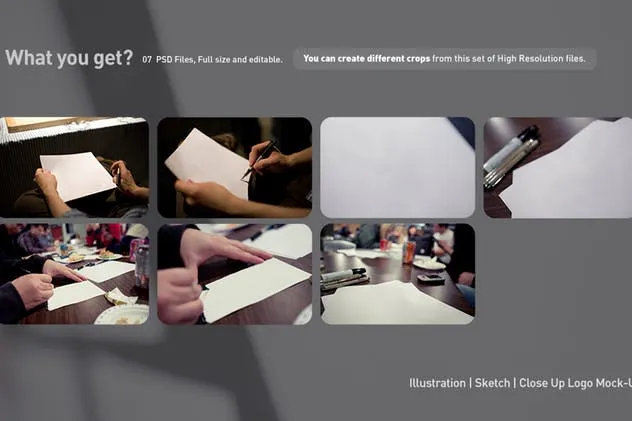 设计草图展示样机合集 Illustration Sketch Logo Close-Up Mock-Ups插图(2)