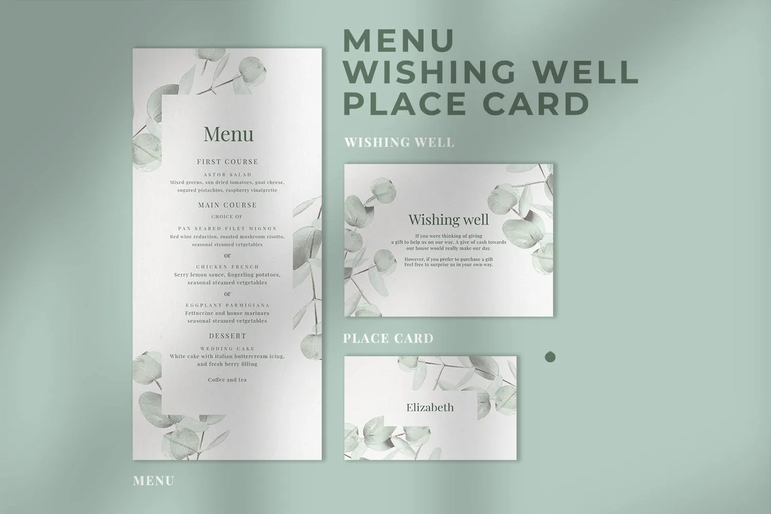 桉树装饰元素婚礼邀请设计素材包 Eucalyptus Wedding Invitation Suite插图(3)