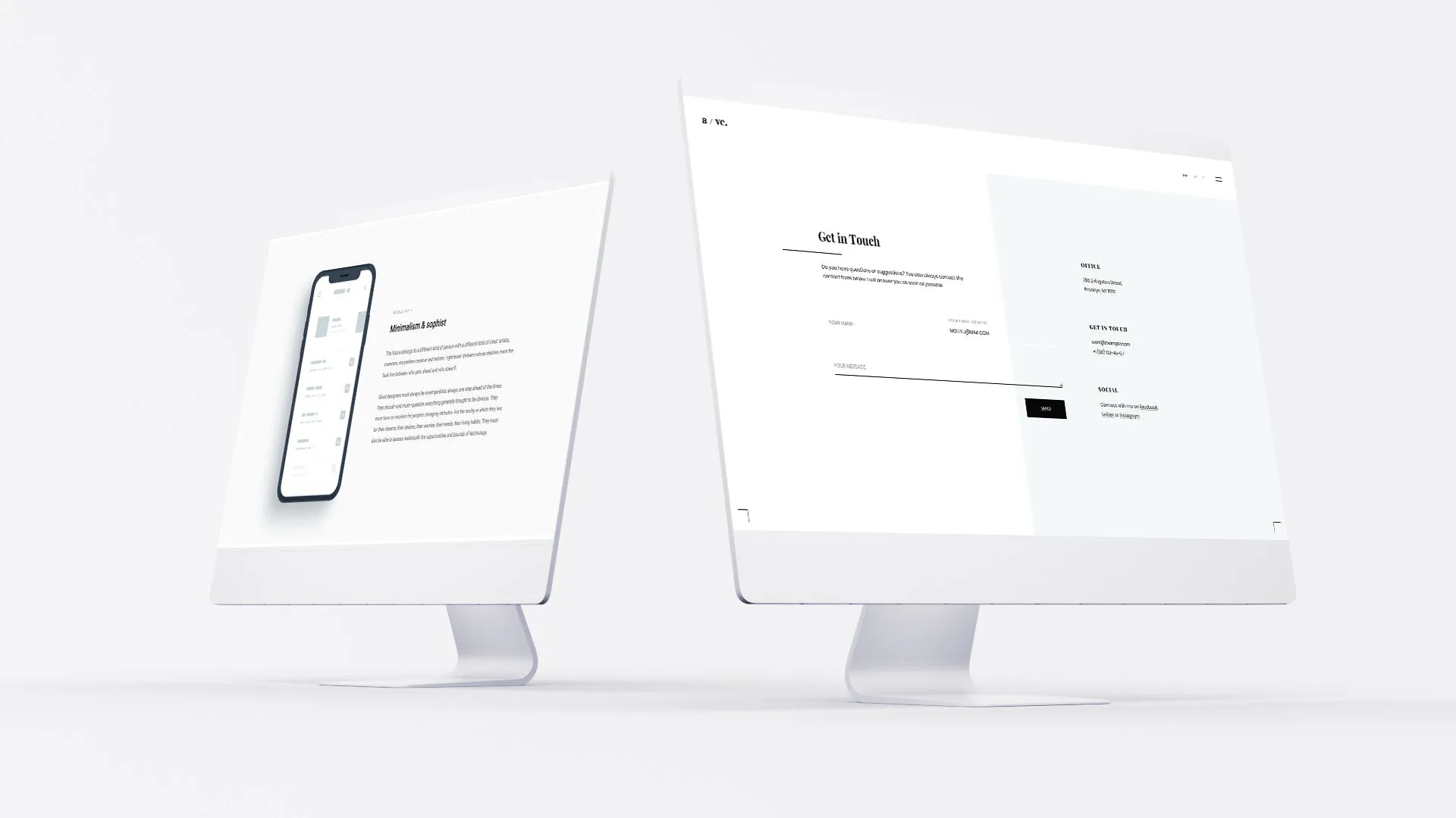 网站UI界面设计效果图预览白色iMac电脑样机模板 White iMac Mockup插图(12)