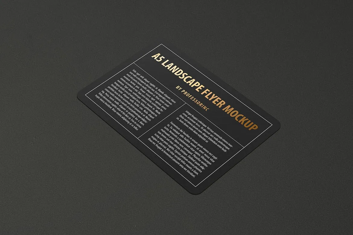 A5尺寸规格圆角宣传单印刷效果图样机素材库精选 A5 Landscape Round Corner Flyer Mockup插图(8)