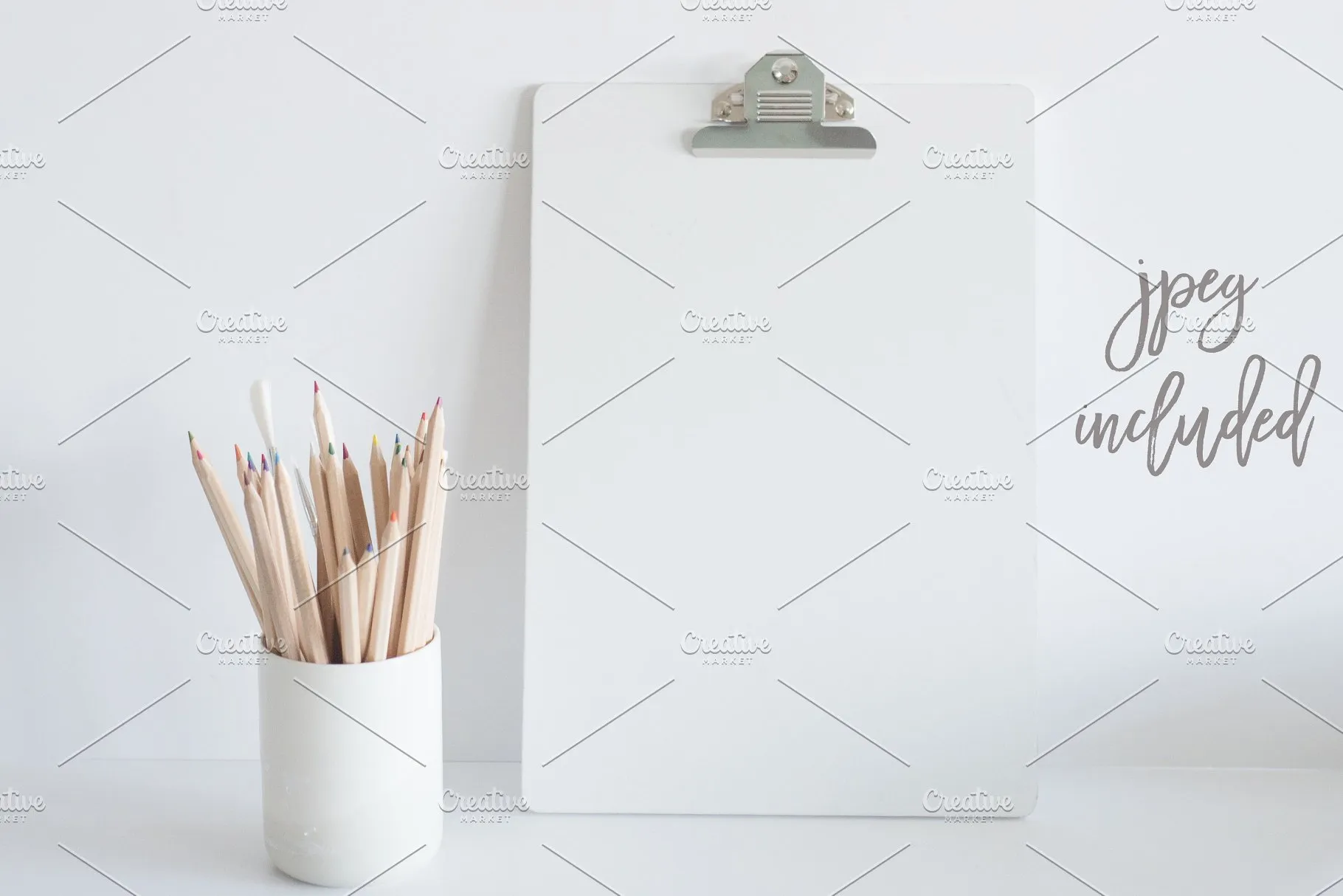 办公文具剪贴板样机 Clipboard Mockup | Square Format插图(2)