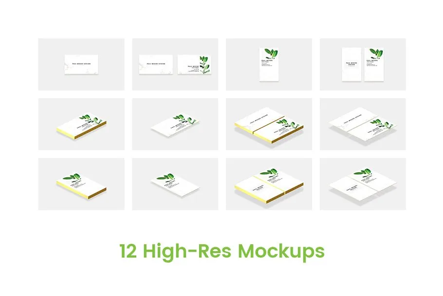 12款简约风企业名片样机模板 12 Simple Business Card Mockups插图(1)