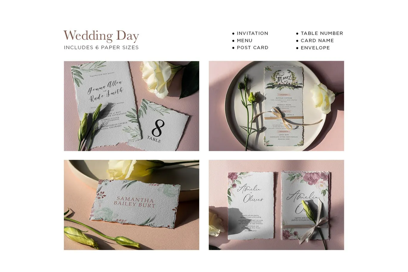 婚礼邀请设计素材效果预览样机套装 Wedding Day Mock-Up Tenderness插图(9)
