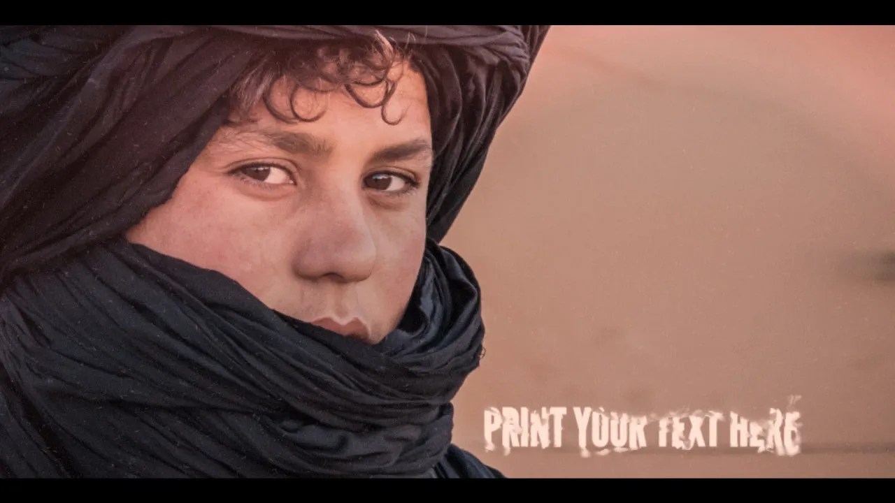 沙漠旅行中的幻灯片放映像素设计精选AE模板