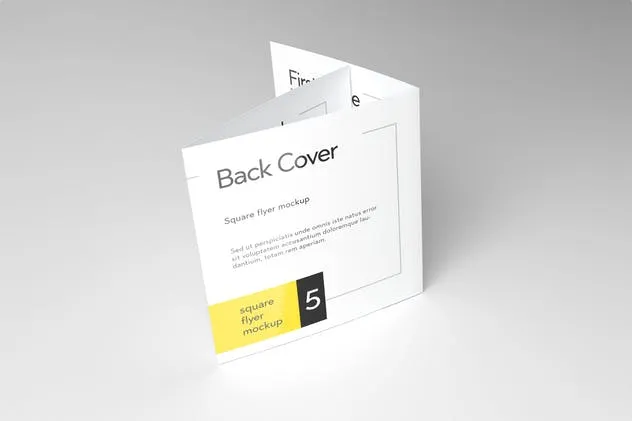 简约三折页方形传单样机 Tri-Fold Square Flyer Mockup插图(7)