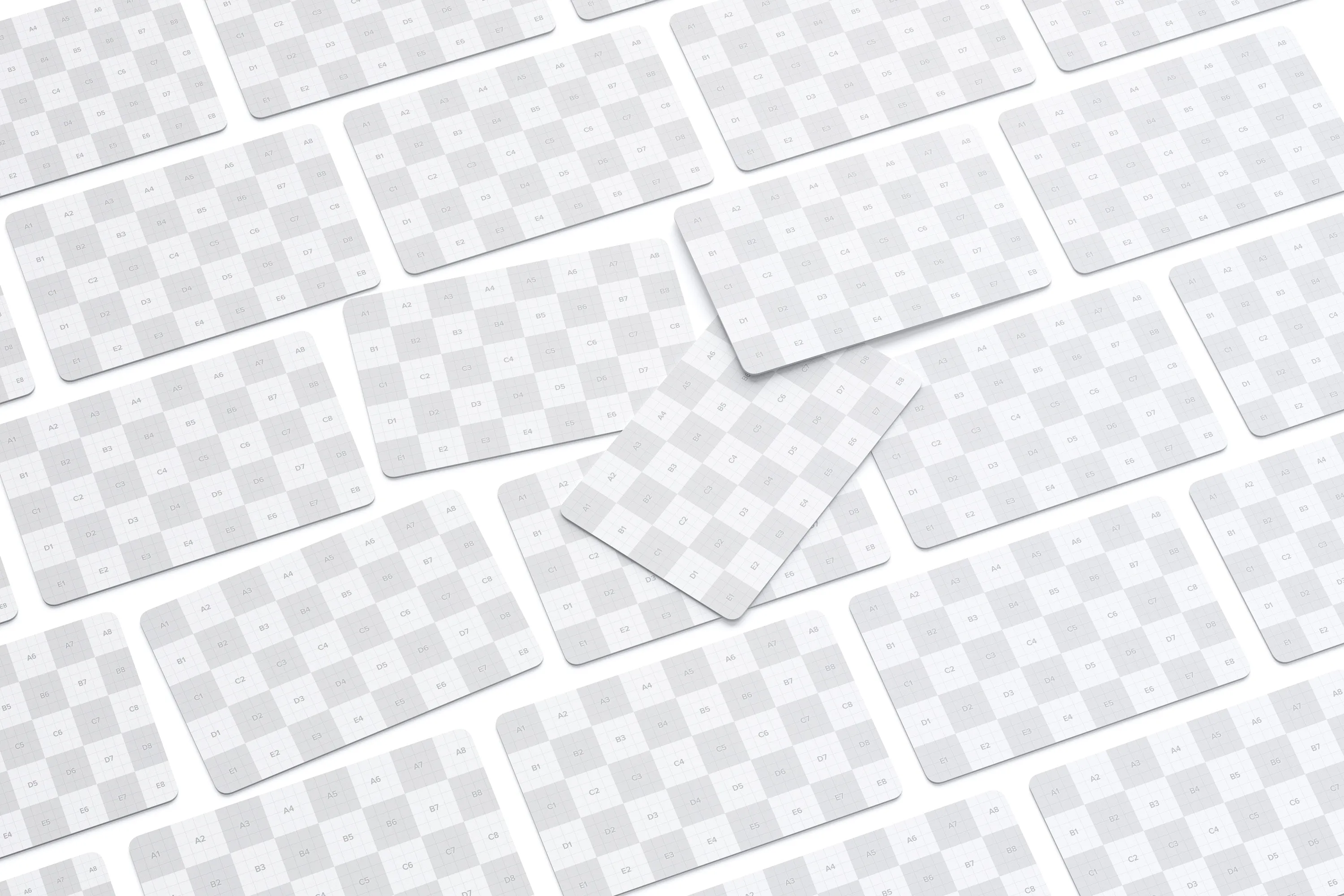 礼品积分卡外观设计等距网格样机模板04 Gift Card Mockup 04插图(1)