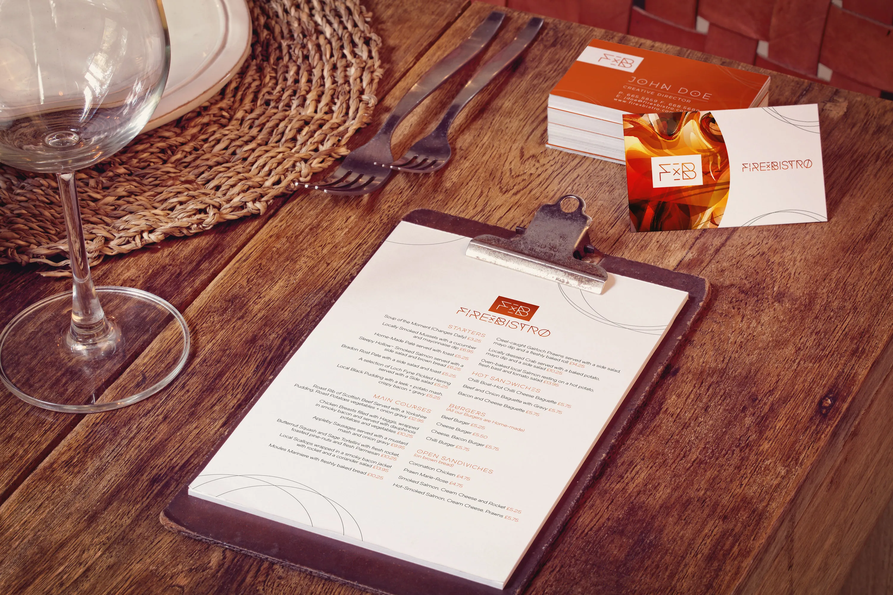 名片/菜单设计品牌VI设计预览样机模板 Business Cards, Menu Mockup插图