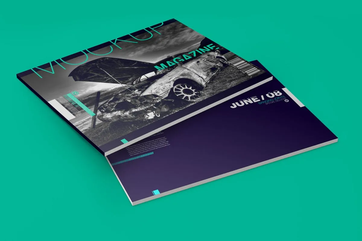 A4时尚杂志宣传册样机模板 Horizontal A4 Magazine Catalog Mockup