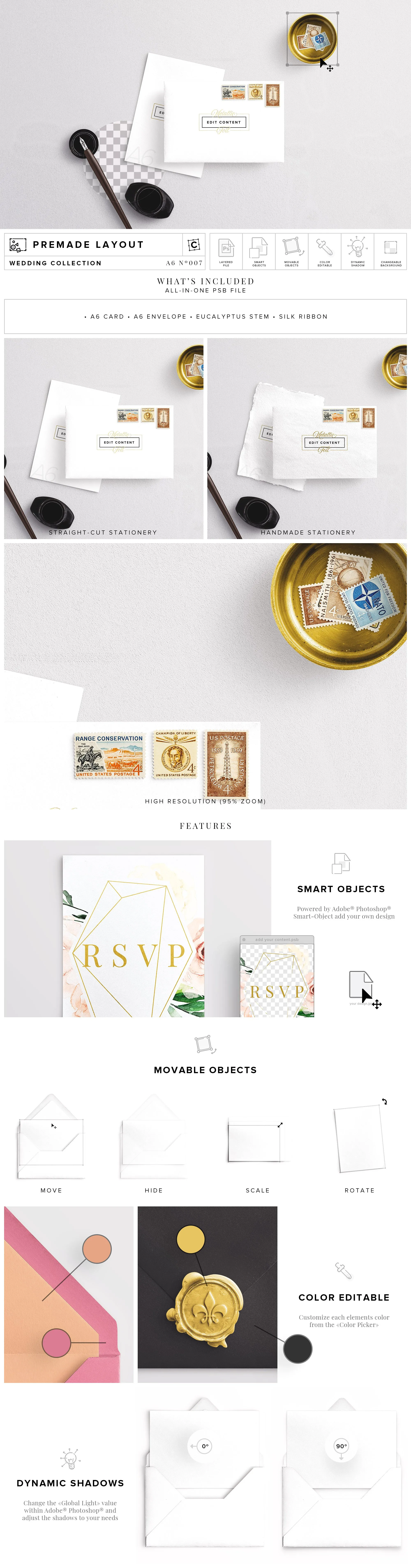 信封和卡片贺卡样机 Envelope & Card Mockup插图