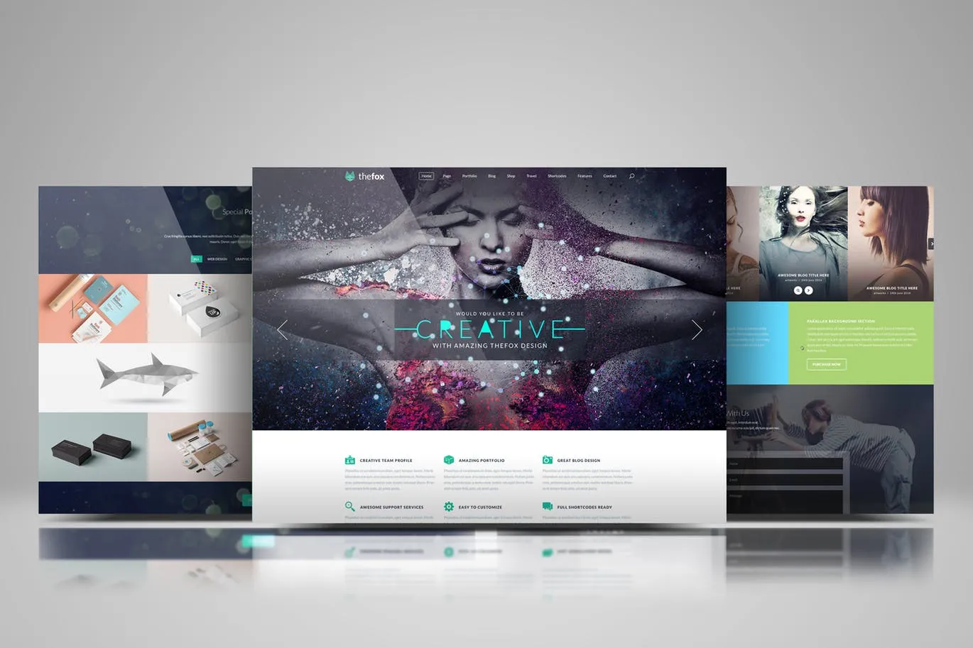 网站设计效果图多视觉预览样机模板 Website Display Mockup