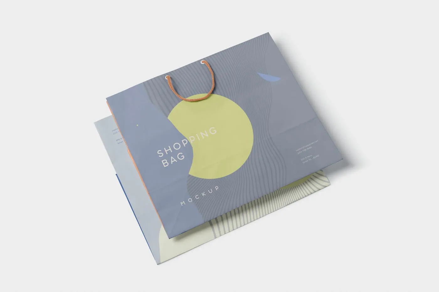 品牌专属定制购物袋印刷效果图多角度预览样机 4 Paper Shopping Bag Mockups插图(4)