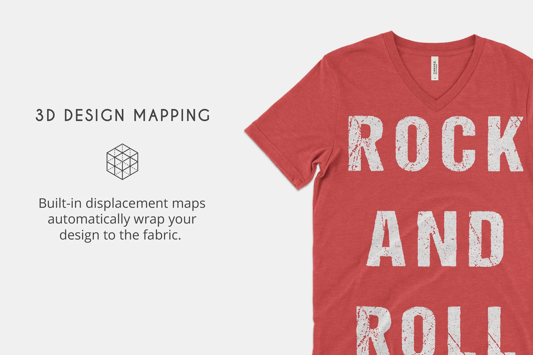 V领T恤样机模板 Bella Canvas 3415 V-Neck Mockups插图(1)